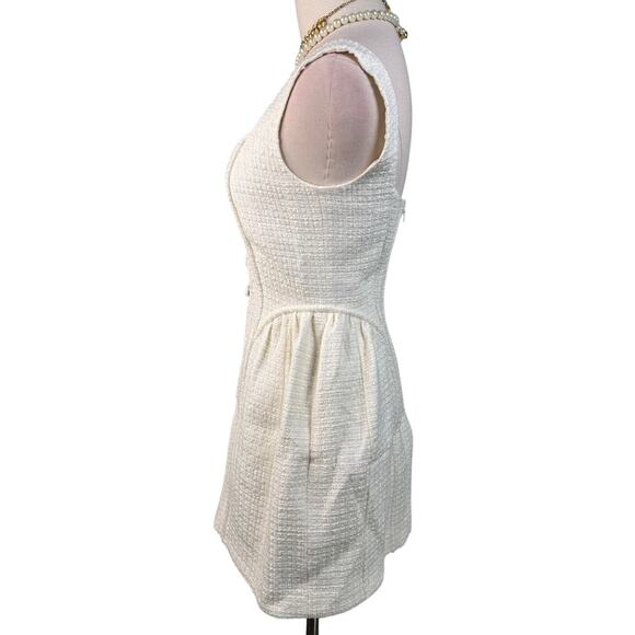 Self-Portrait Tweed Bouclé Corset Mini Dress Cream bride bridal size US 2 UK 6 - Picture 7 of 12